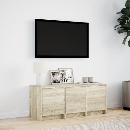 TV Cabinet with LED Sonoma Oak 97x34x40 cm Engineered Wood