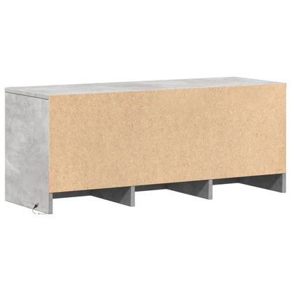 TV Cabinet with LED Concrete Grey 97x34x40 cm Engineered Wood