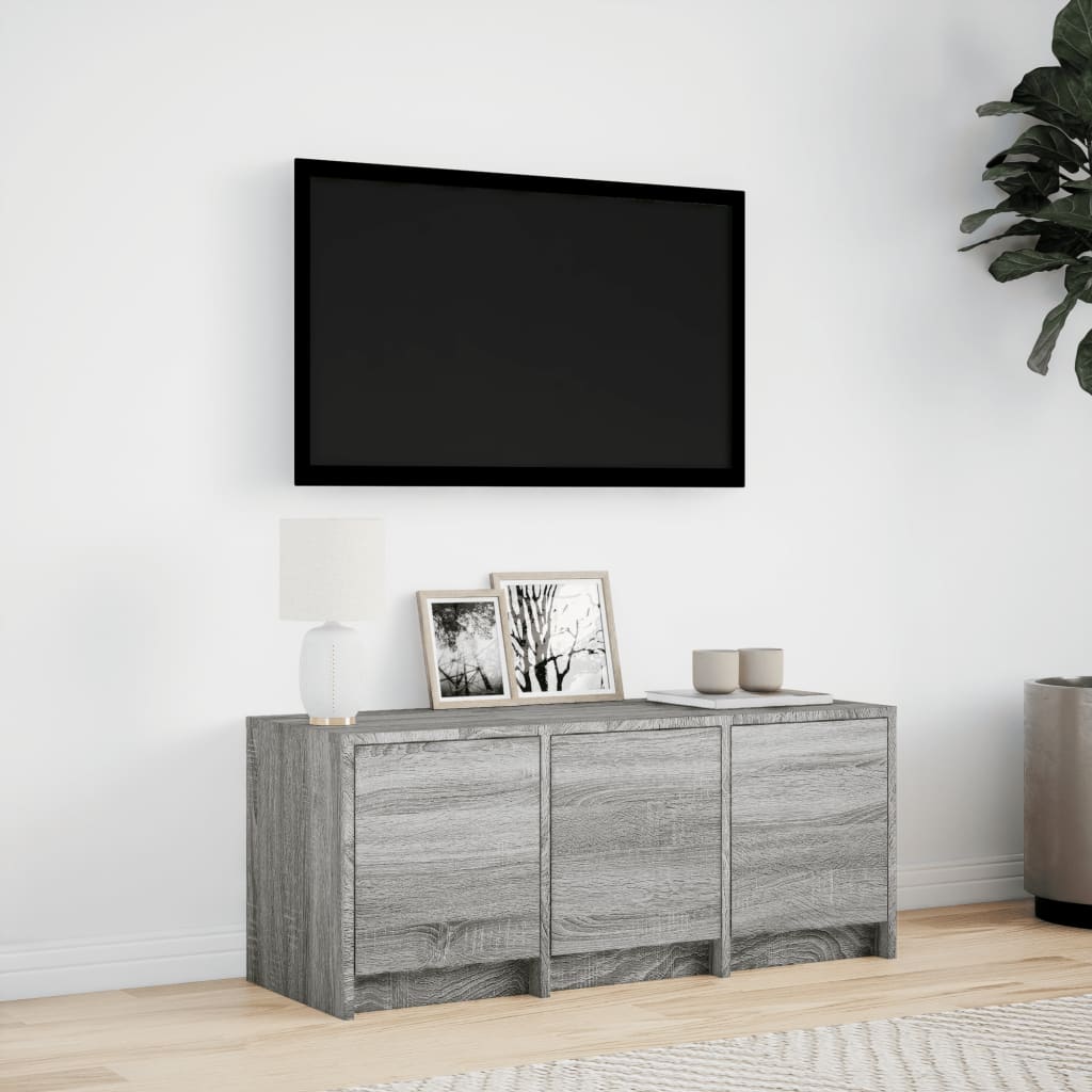 TV Cabinet with LED Grey Sonoma 97x34x40 cm Engineered Wood