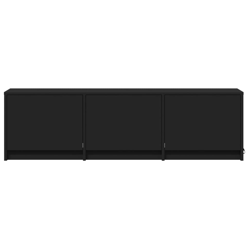 TV Cabinet with LED Black 140x34x40 cm Engineered Wood