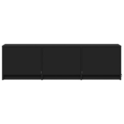 TV Cabinet with LED Black 140x34x40 cm Engineered Wood