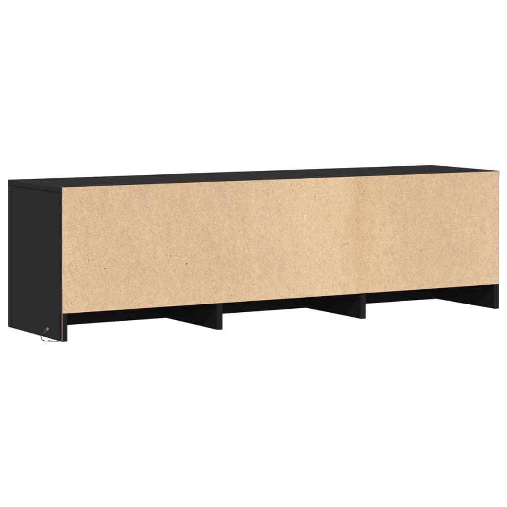 TV Cabinet with LED Black 140x34x40 cm Engineered Wood