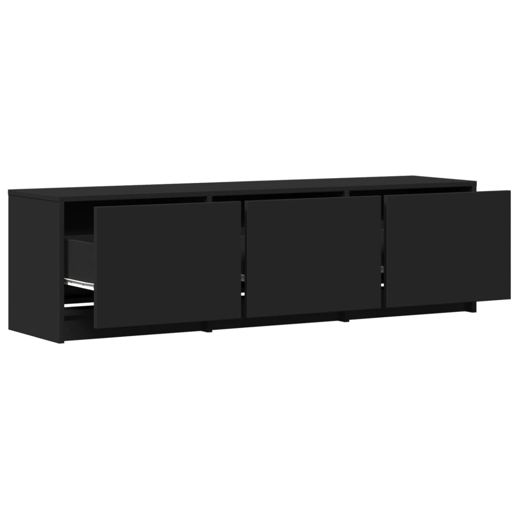 TV Cabinet with LED Black 140x34x40 cm Engineered Wood