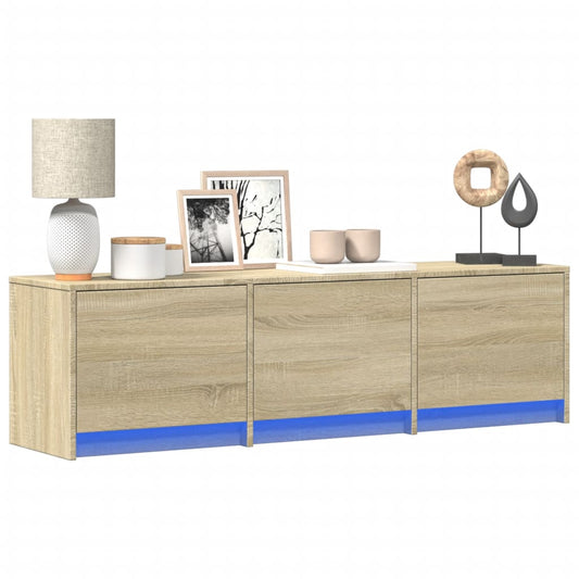 TV Cabinet with LED Sonoma Oak 140x34x40 cm Engineered Wood