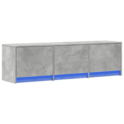 TV Cabinet with LED Concrete Grey 140x34x40 cm Engineered Wood