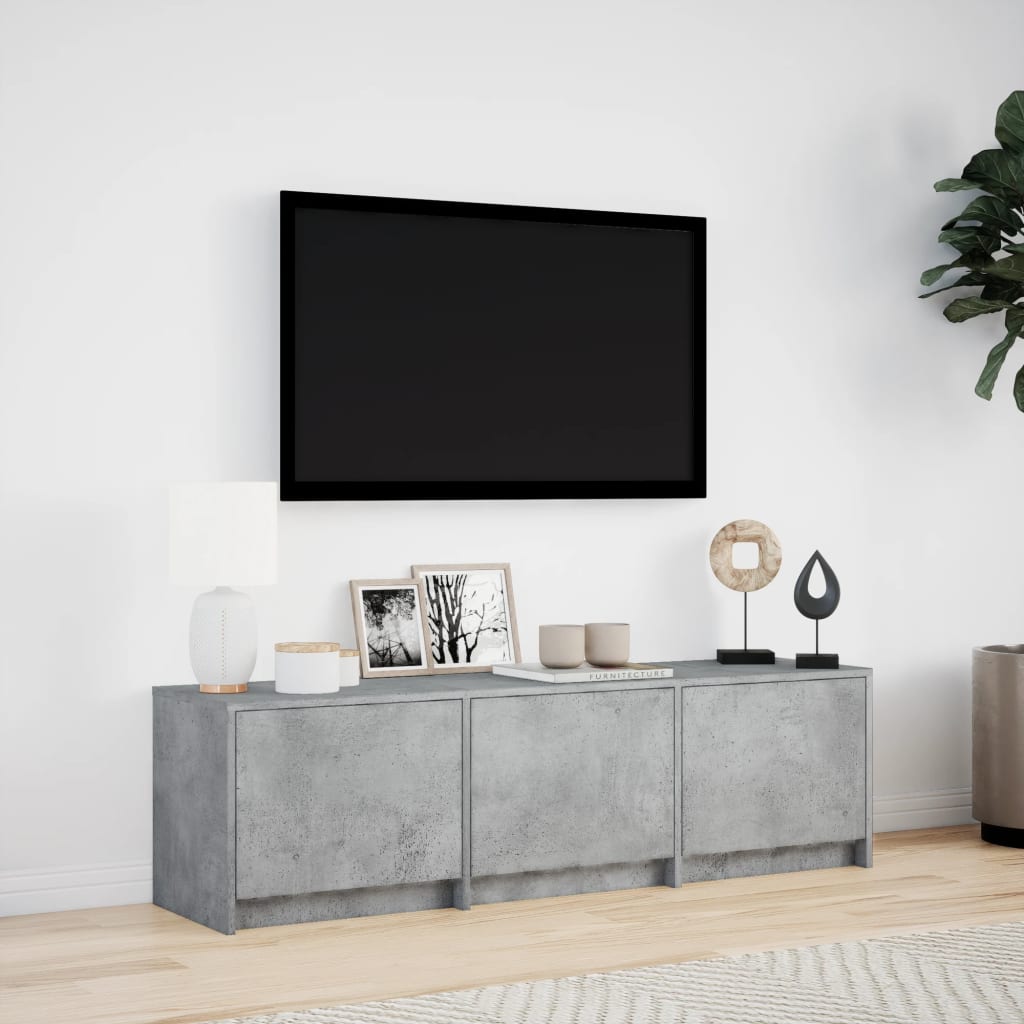 TV Cabinet with LED Concrete Grey 140x34x40 cm Engineered Wood