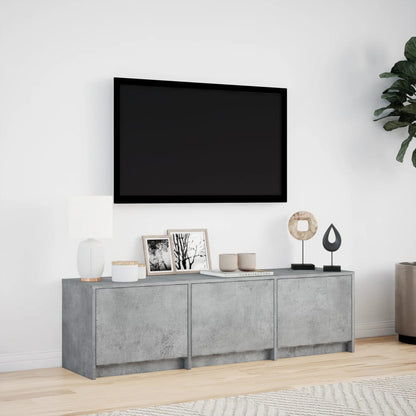 TV Cabinet with LED Concrete Grey 140x34x40 cm Engineered Wood