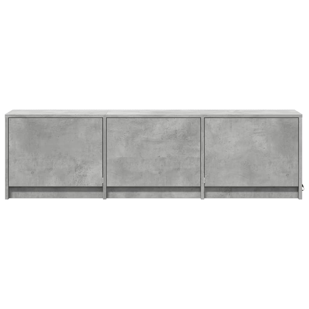 TV Cabinet with LED Concrete Grey 140x34x40 cm Engineered Wood