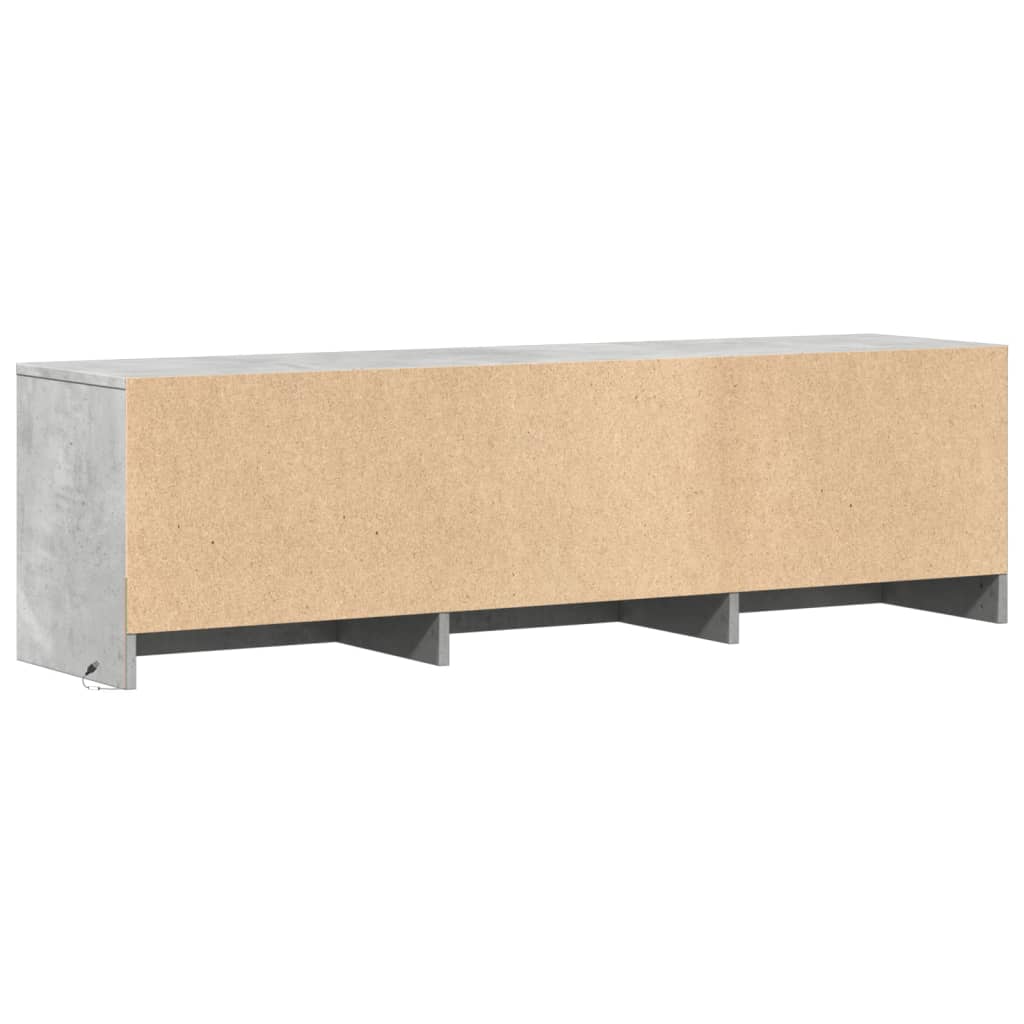 TV Cabinet with LED Concrete Grey 140x34x40 cm Engineered Wood