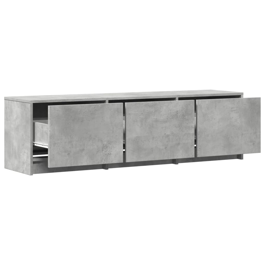 TV Cabinet with LED Concrete Grey 140x34x40 cm Engineered Wood