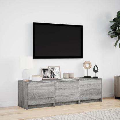 TV Cabinet with LED Grey Sonoma 140x34x40 cm Engineered Wood