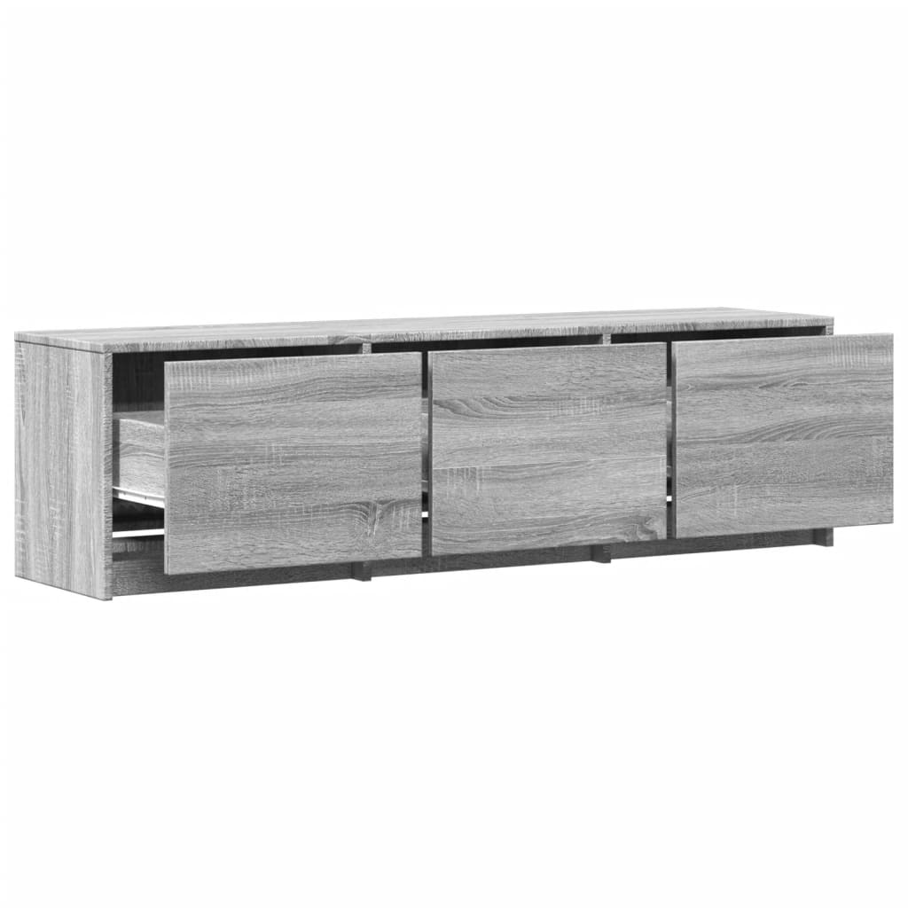 TV Cabinet with LED Grey Sonoma 140x34x40 cm Engineered Wood