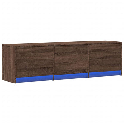 TV Cabinet with LED Brown Oak 140x34x40 cm Engineered Wood