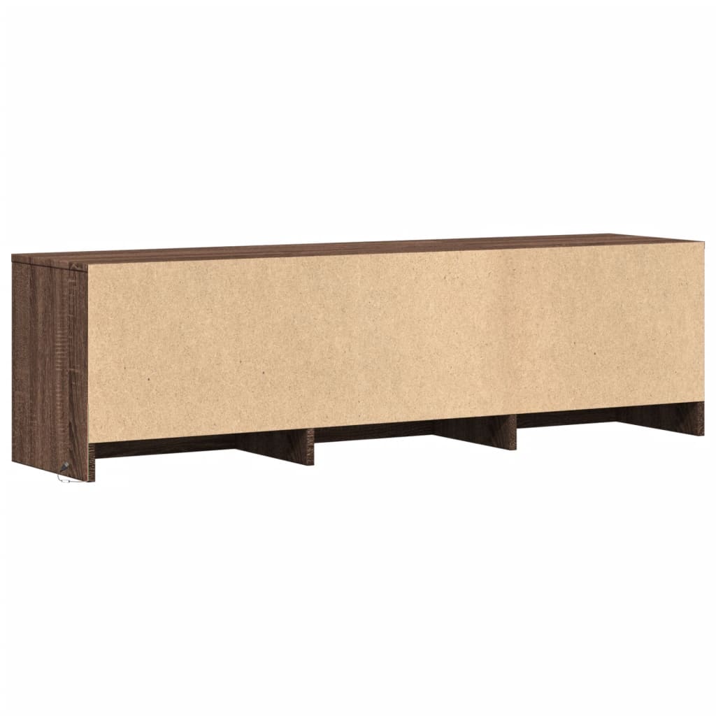 TV Cabinet with LED Brown Oak 140x34x40 cm Engineered Wood