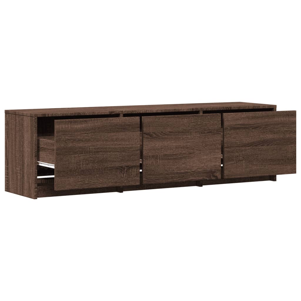 TV Cabinet with LED Brown Oak 140x34x40 cm Engineered Wood