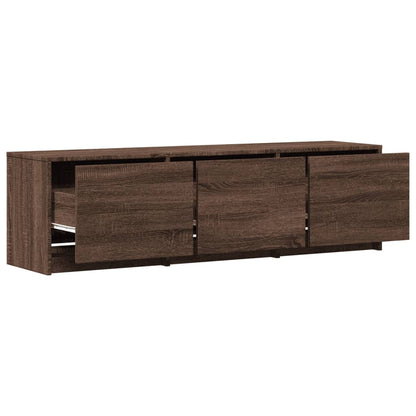 TV Cabinet with LED Brown Oak 140x34x40 cm Engineered Wood