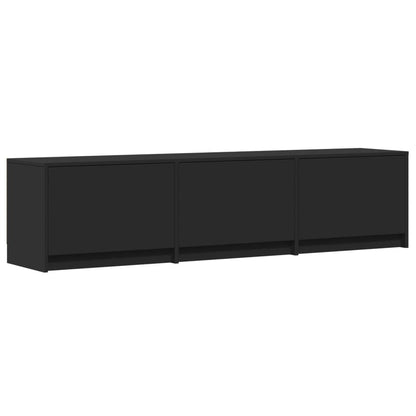 TV Cabinet with LED Black 165x34x40 cm Engineered Wood