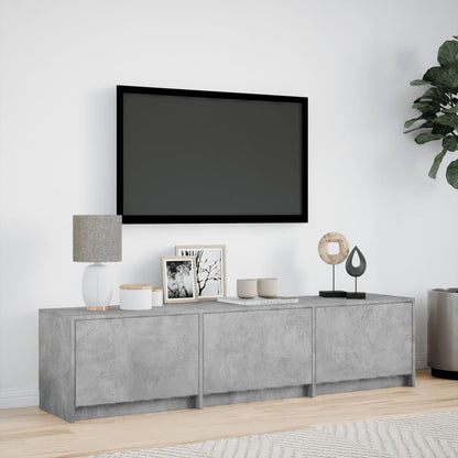 TV Cabinet with LED Concrete Grey 165x34x40 cm Engineered Wood