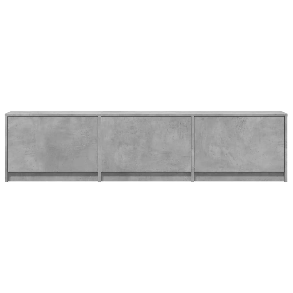 TV Cabinet with LED Concrete Grey 165x34x40 cm Engineered Wood