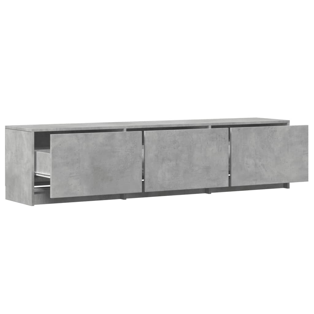 TV Cabinet with LED Concrete Grey 165x34x40 cm Engineered Wood