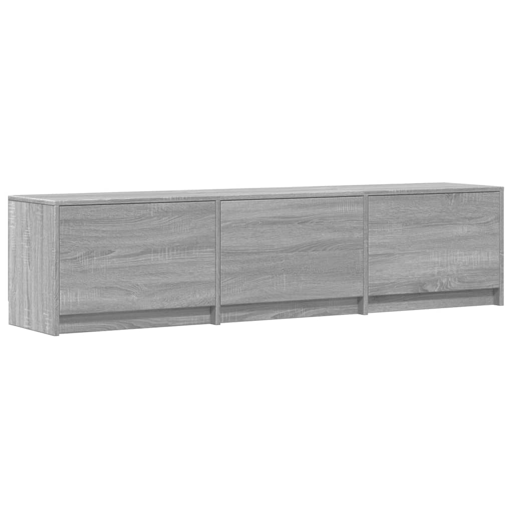 TV Cabinet with LED Grey Sonoma 165x34x40 cm Engineered Wood