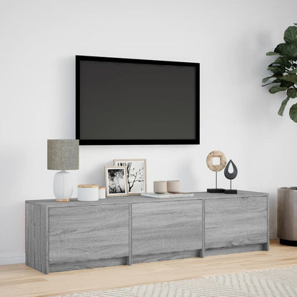 TV Cabinet with LED Grey Sonoma 165x34x40 cm Engineered Wood