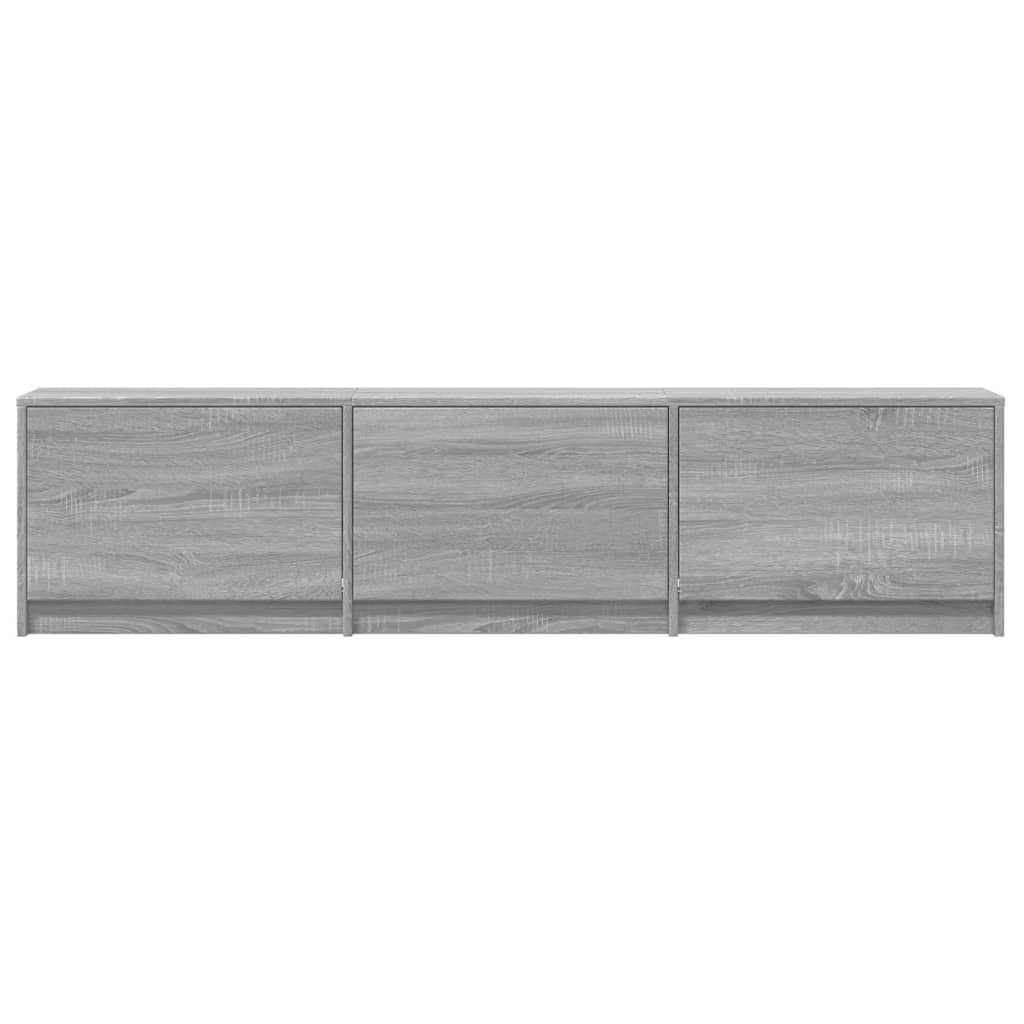 TV Cabinet with LED Grey Sonoma 165x34x40 cm Engineered Wood