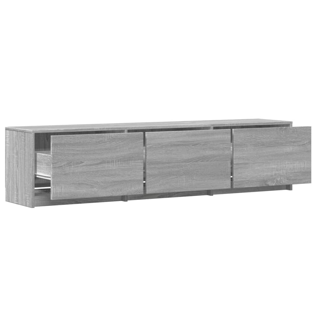 TV Cabinet with LED Grey Sonoma 165x34x40 cm Engineered Wood