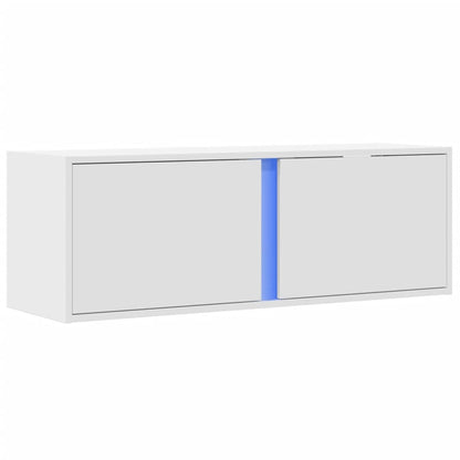 TV Wall Cabinet with LED Lights White 100x31x35 cm