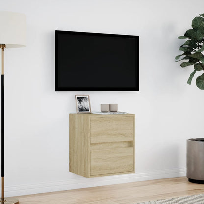 TV Wall Cabinet with LED Lights Sonoma Oak 41x31x45 cm