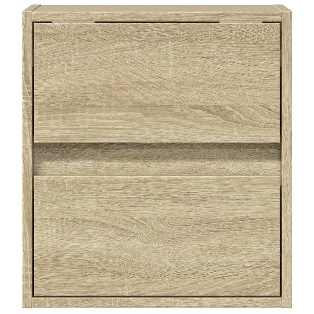 TV Wall Cabinet with LED Lights Sonoma Oak 41x31x45 cm