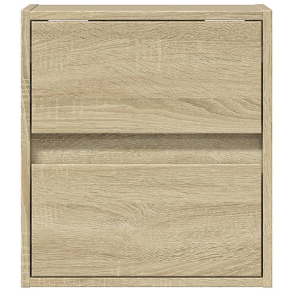 TV Wall Cabinet with LED Lights Sonoma Oak 41x31x45 cm