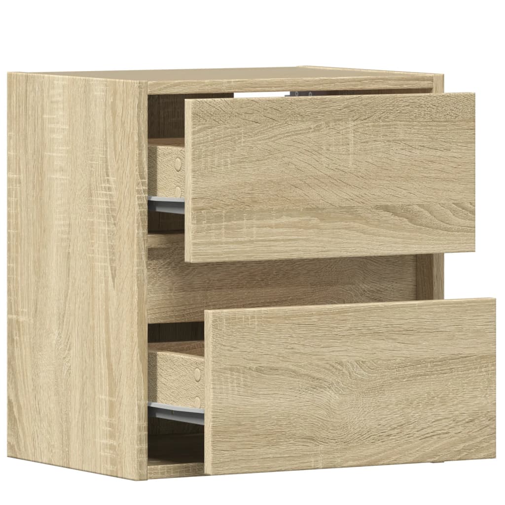 TV Wall Cabinet with LED Lights Sonoma Oak 41x31x45 cm