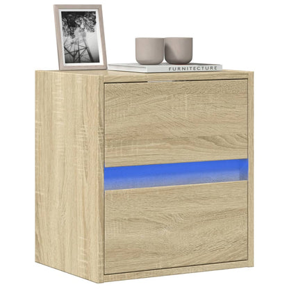 TV Wall Cabinet with LED Lights Sonoma Oak 41x31x45 cm