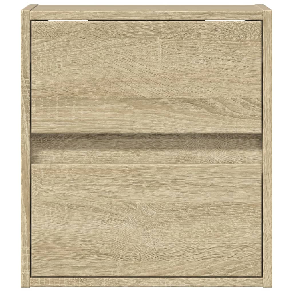 TV Wall Cabinets with LED Lights 2 pcs Sonoma Oak 41x31x45 cm