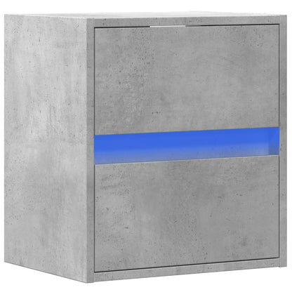 TV Wall Cabinet with LED Lights Concrete Grey 41x31x45 cm