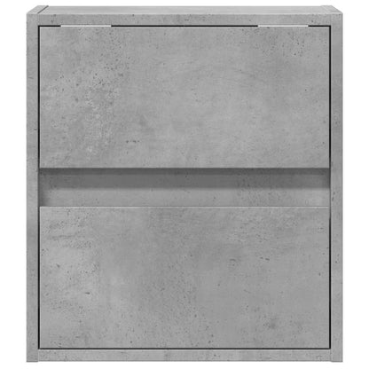 TV Wall Cabinet with LED Lights Concrete Grey 41x31x45 cm