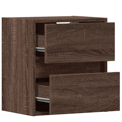 TV Wall Cabinets with LED Lights 2 pcs Brown Oak 41x31x45 cm