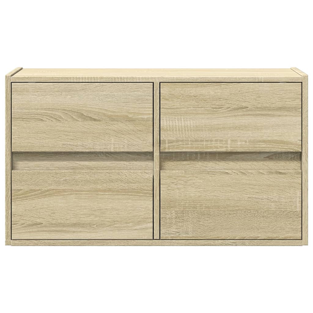 TV Wall Cabinet with LED Lights Sonoma Oak 80x31x45 cm