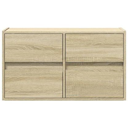 TV Wall Cabinet with LED Lights Sonoma Oak 80x31x45 cm