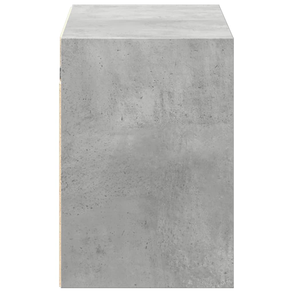 TV Wall Cabinet with LED Lights Concrete Grey 100x31x45 cm