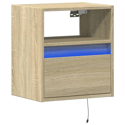 TV Wall Cabinet with LED Lights Sonoma Oak 41x31x45 cm