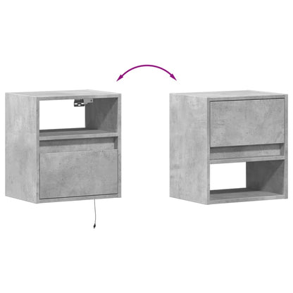 TV Wall Cabinets with LED Lights 2 pcs Concrete Grey 41x31x45 cm