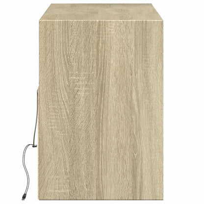 TV Wall Cabinet with LED Lights Sonoma Oak 130x31x45 cm