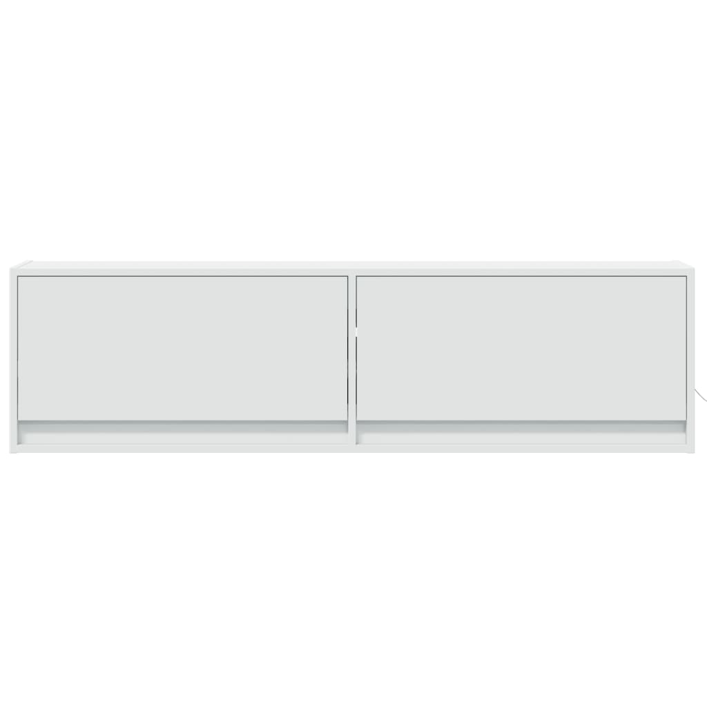 TV Wall Cabinet with LED Lights White 140x31x38 cm