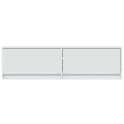 TV Wall Cabinet with LED Lights White 140x31x38 cm