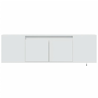 TV Wall Cabinet with LED Lights White 135x31x39.5 cm