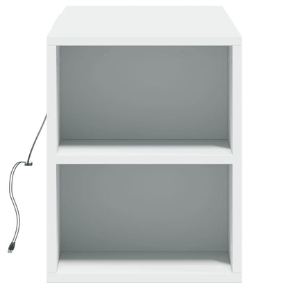 TV Wall Cabinet with LED Lights White 135x31x39.5 cm