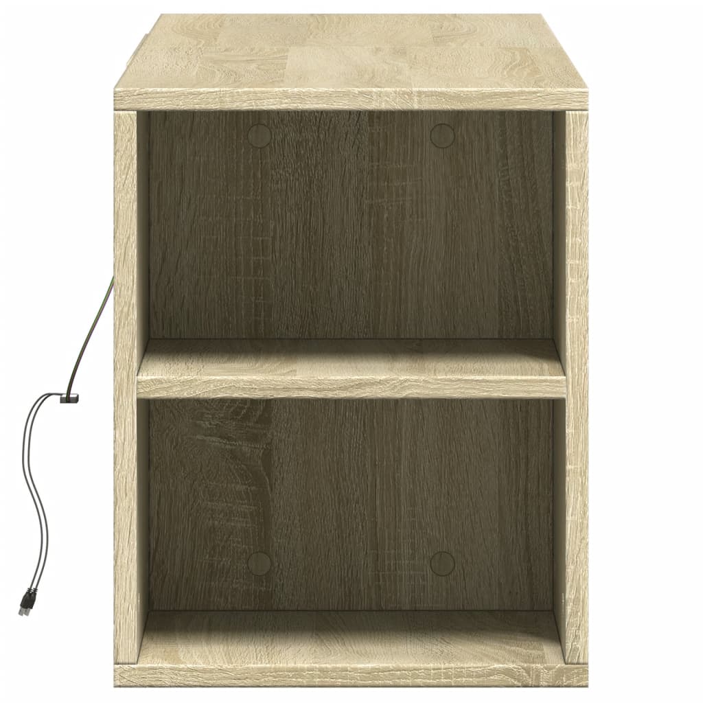 TV Wall Cabinet with LED Lights Sonoma Oak 135x31x39.5 cm