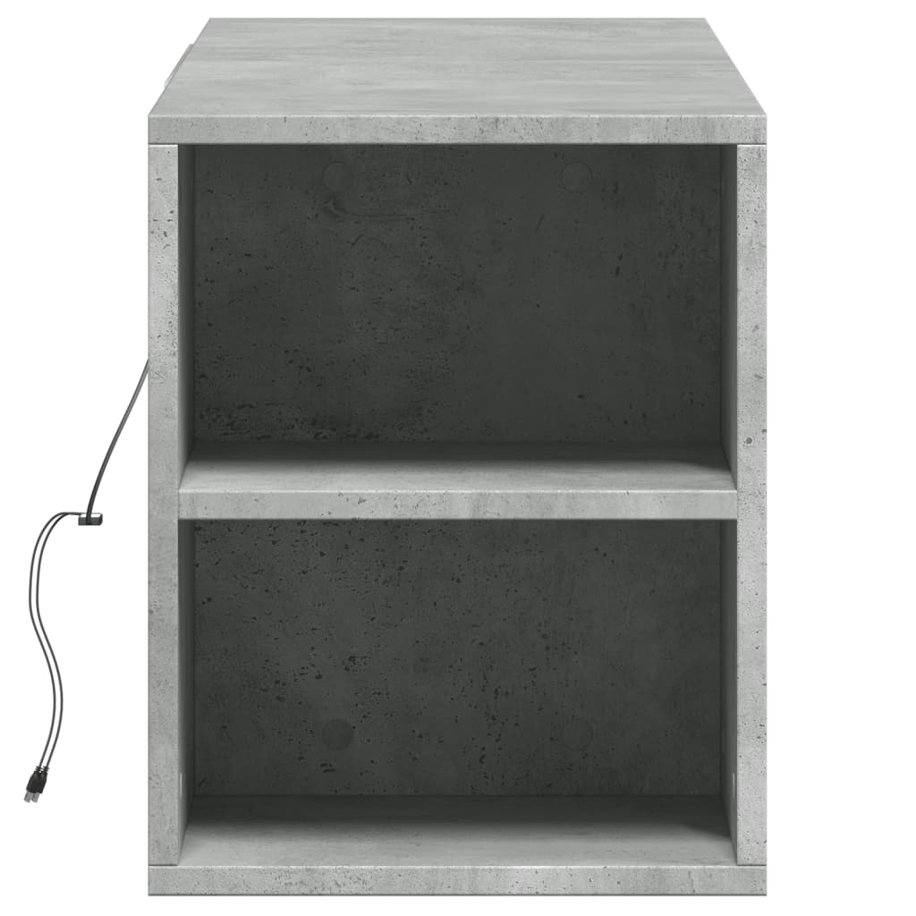 TV Wall Cabinet with LED Lights Concrete Grey 135x31x39.5 cm